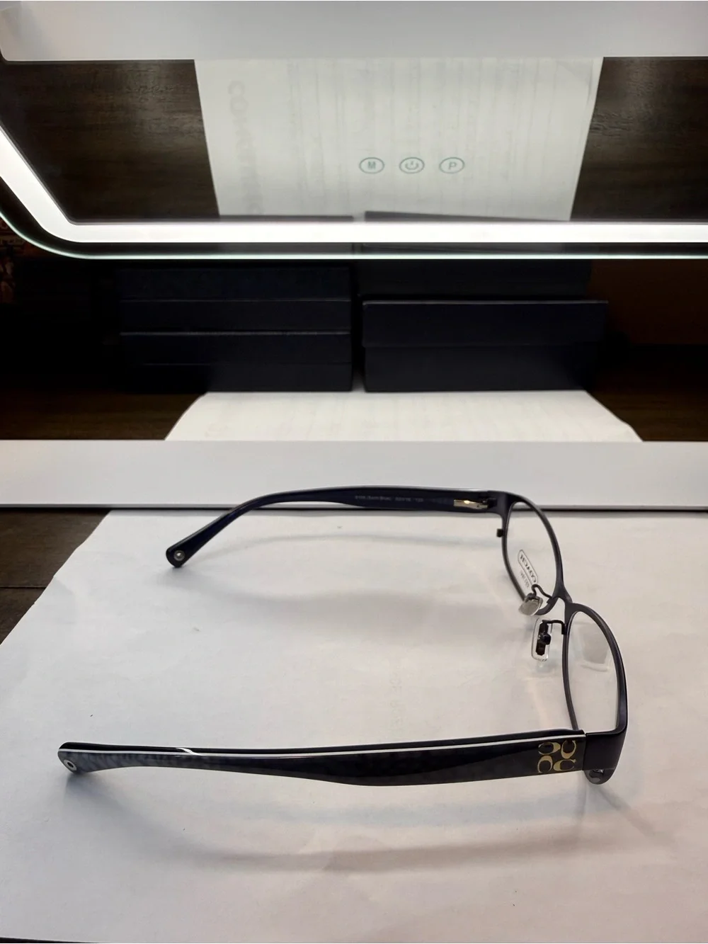 Brand New COACH Black Cat-Eye Eyeglasses with Signature Brown Monogram Case
